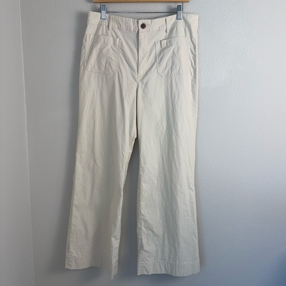 J.Crew Factory Women's Lizzie high-rise patch-pocket wide-leg pant Natural 31 - Picture 3 of 13
